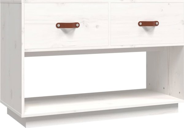 vidaXL Έπιπλο τηλεόρασης, λευκό, 90x40x60 εκ., μασίφ πεύκο