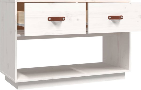 vidaXL Έπιπλο τηλεόρασης, λευκό, 90x40x60 εκ., μασίφ πεύκο