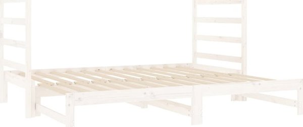 vidaXL Επεκτεινόμενο κρεβάτι, λευκό, 2x(90x190) cm, μασίφ πεύκο