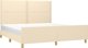 vidaXL Κρεβατοκάμαρα με κεφαλάρι εκρού 180x200 cm με υφασμάτινη επένδυση