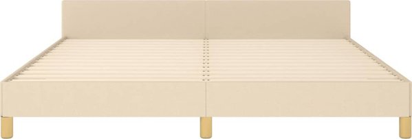 vidaXL Κρεβατοκάμαρα με κεφαλάρι εκρού 180x200 cm με υφασμάτινη επένδυση