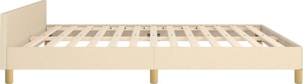 vidaXL Κρεβατοκάμαρα με κεφαλάρι εκρού 180x200 cm με υφασμάτινη επένδυση