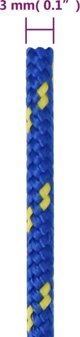 vidaXL Ναυτικό σχοινί, μπλε, 3 mm, 500 m, πολυπροπυλένιο