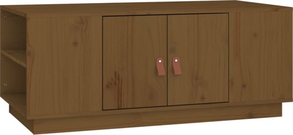 vidaXL Τραπεζάκι καφέ, μέλι καφέ, 100x50x41 εκ, συμπαγές πεύκο