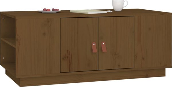 vidaXL Τραπεζάκι καφέ, μέλι καφέ, 100x50x41 εκ, συμπαγές πεύκο