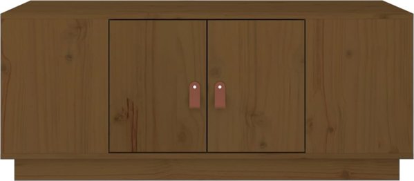 vidaXL Τραπεζάκι καφέ, μέλι καφέ, 100x50x41 εκ, συμπαγές πεύκο
