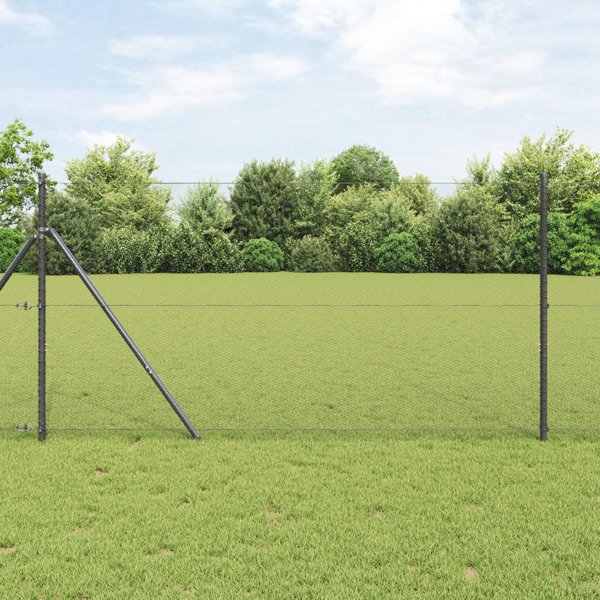 vidaXL Εξάγωνο Σύρμα Περίφραξης, Γκρι, 1x10 m, Ατσάλινο
