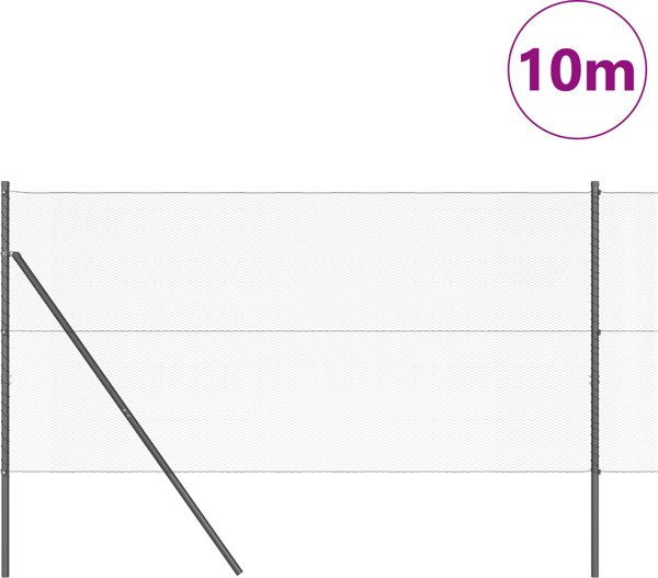 vidaXL Εξάγωνο Σύρμα Περίφραξης, Γκρι, 1x10 m, Ατσάλινο
