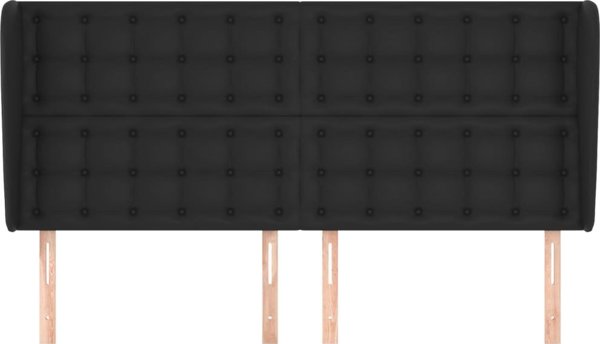 vidaXL Κεφαλάρι uszak, μαύρο, 163x23x118/128 εκ., τεχνητό δέρμα
