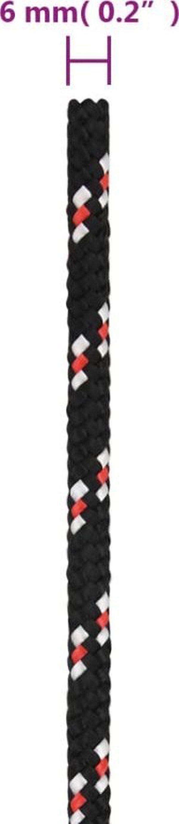 vidaXL Ναυτικό σχοινί, μαύρο, 6 mm, 50 m, πολυπροπυλένιο