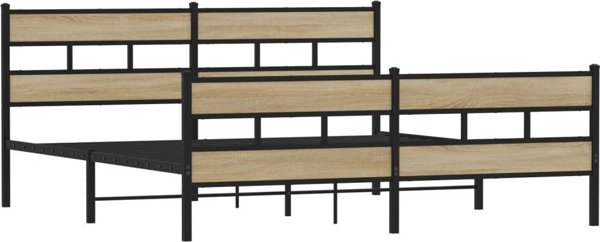 vidaXL Metalowa rama lozka bez materaca dab sonoma 193x203 cm