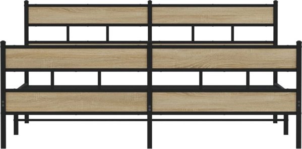 vidaXL Metalowa rama lozka bez materaca dab sonoma 193x203 cm
