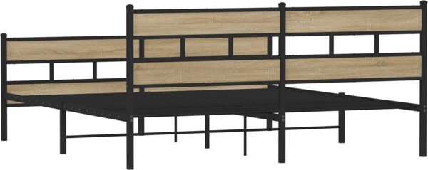 vidaXL Metalowa rama lozka bez materaca dab sonoma 193x203 cm