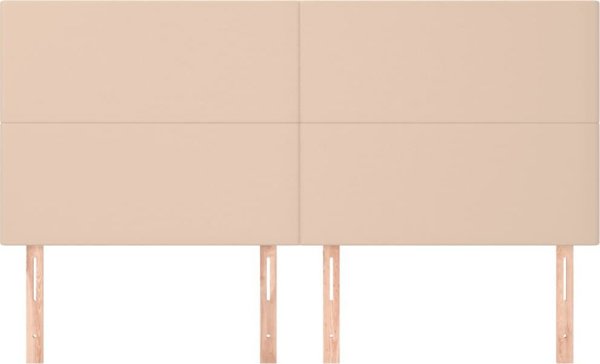 vidaXL Σετ κεφαλάρια, 4 τεμ., καπουτσίνο, 100x5x78/88 εκ, τεχνικό δέρμα