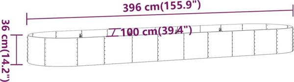 vidaXL vidaXL Donica ogrodowa, malowana proszkowo stal, 396x100x36 cm