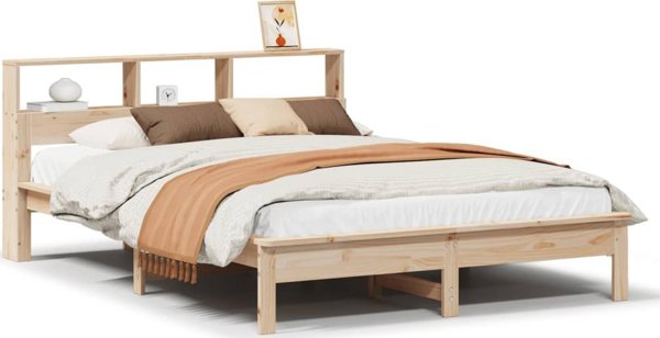 vidaXL Rama κρεβατιού χωρίς στρώμα, 140x200 εκ, μασίφ ξύλο πεύκου