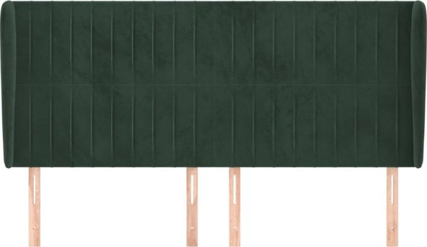 vidaXL Προσκέφαλο Uszak, σκούρο πράσινο, 163x23x118/128 cm, βελούδο