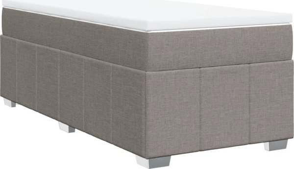 vidaXL Κρεβάτι Καντινεντάλ με Στρώμα, Taupe, Ύφασμα, 80x200 cm