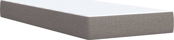vidaXL Κρεβάτι Καντινεντάλ με Στρώμα, Taupe, Ύφασμα, 80x200 cm