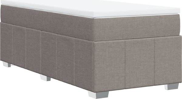 vidaXL Κρεβάτι Καντινεντάλ με Στρώμα, Taupe, Ύφασμα, 80x200 cm