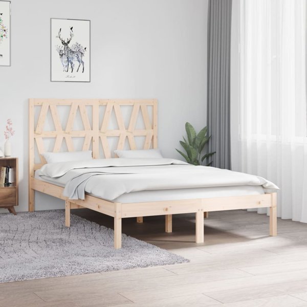 vidaXL Rama κρεβατιού από μασίφ πεύκο, 120x190 cm, διπλό