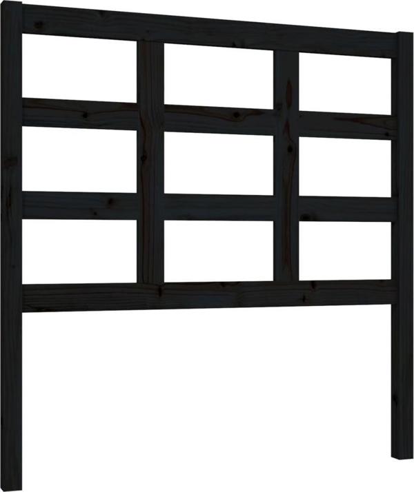 vidaXL Κεφαλάρι κρεβατιού, μαύρο, 95,5x4x100 cm, συμπαγές ξύλο πεύκου