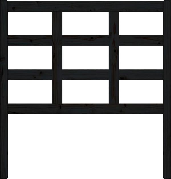 vidaXL Κεφαλάρι κρεβατιού, μαύρο, 95,5x4x100 cm, συμπαγές ξύλο πεύκου