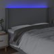 vidaXL Zaglowek do lozkaw z LED, jasnoszary, 183x16x118/128 cm, tkanina