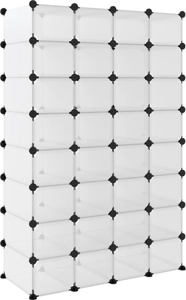 vidaXL vidaXL Stojak na buty, przezroczysty, 93x36,5x140 cm, PP