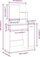vidaXL Σετ με Τοαλέτα, γκρι ντεκόρ Sonoma Δρυς, 86,5 x 35 x 136 cm