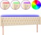 vidaXL Κεφαλάρι κρεβατιού με LED 183x16x78/88 εκ. κρεμ ύφασμα
