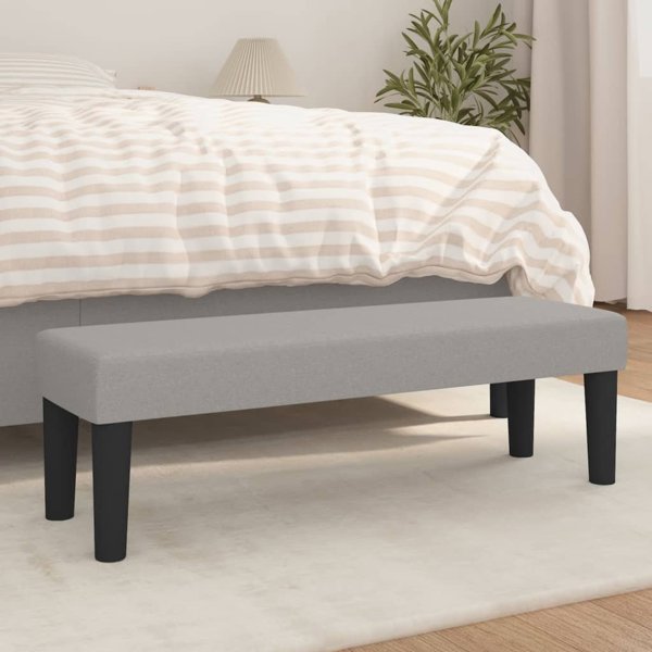 vidaXL Πάγκος, ανοιχτό γκρι, 100x30x30 εκ., επενδεδυμένος με ύφασμα