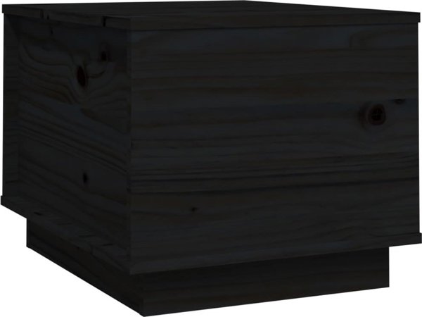 vidaXL Stolik kawowy, czarny, 40x50x35 cm, lite drewno sosnowe
