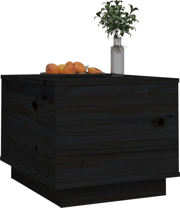 vidaXL Stolik kawowy, czarny, 40x50x35 cm, lite drewno sosnowe
