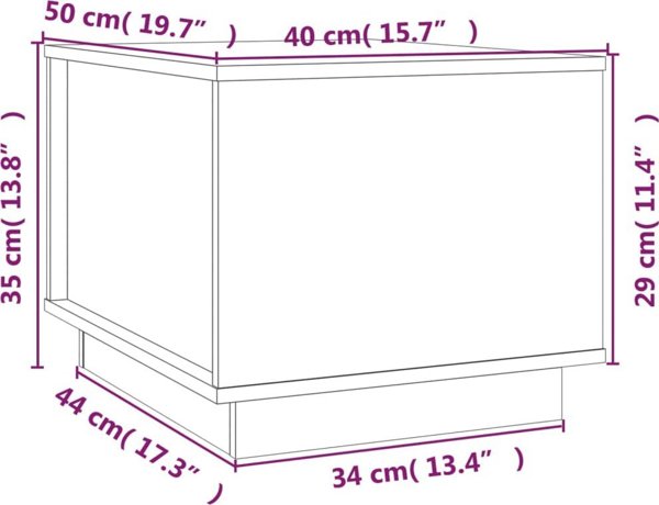 vidaXL Stolik kawowy, czarny, 40x50x35 cm, lite drewno sosnowe