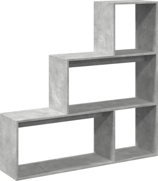 vidaXL Ράφι διαχωριστικό 3 επίπεδα γκρι μπετόν 123x29x123 εκ.