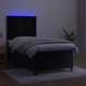 vidaXL Λύκο Kontynentalne με στρώμα και LED, μαύρο βελούδο, 100x200cm