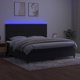 vidaXL Κρεβάτι κοντινεντάλ με στρώμα και LED, μαύρο βελούδο 200x200 εκ.