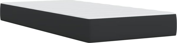 vidaXL Lozko kontynentalne z materacem czarne ekoskora 80x200 cm