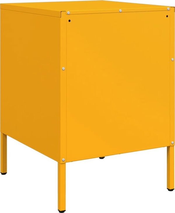 vidaXL Szafki nocne, 2 szt., musztardowe, 36x39x50,5 cm, stal