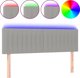 Προσκέφαλο κρεβατιού vidaXL με LED, ανοιχτό γκρι, 144x5x78/88 εκ, ύφασμα