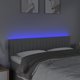 Προσκέφαλο κρεβατιού vidaXL με LED, ανοιχτό γκρι, 144x5x78/88 εκ, ύφασμα