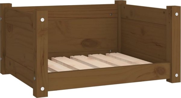 Κρεβάτι για σκύλους vidaXL, μέλι καφέ, πεύκο, 55,5x45,5x28 cm