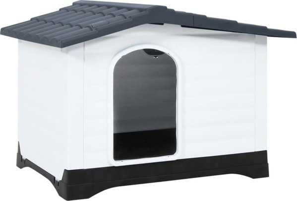 vidaXL vidaXL Buda dla psa, szara, 90,5x68x66 cm, polipropylen
