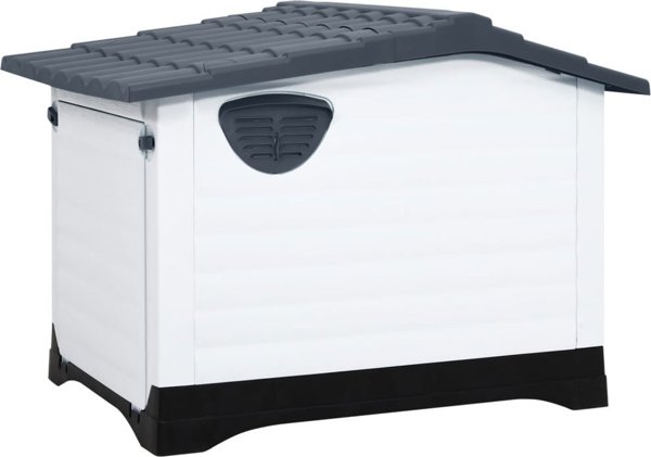 vidaXL vidaXL Buda dla psa, szara, 90,5x68x66 cm, polipropylen