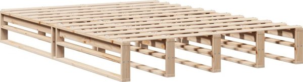 vidaXL Rama κρεβατιού χωρίς στρώμα, 135x190 εκ., μασίφ πεύκο