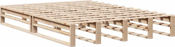 vidaXL Rama κρεβατιού χωρίς στρώμα, 135x190 εκ., μασίφ πεύκο
