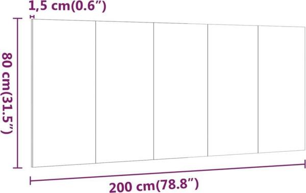 vidaXL Κεφαλάρι κρεβατιού, καπνισμένη δρυς, 200x1,5x80 εκ