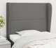 vidaXL Μπορντούρα προσκέφαλου Uszak, σκούρο γκρι, 93x23x118/128 cm, ύφασμα