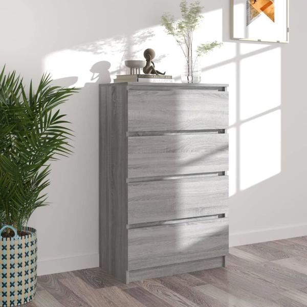 vidaXL Συρταριέρα, σε απόχρωση Sonoma Γκρι Δρυς, 60x35x98,5 εκ.